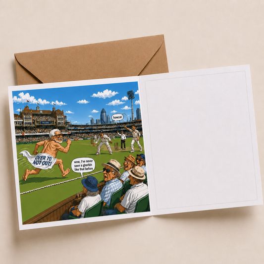 Test Match - "The Old Fogies" Funny Greeting Card