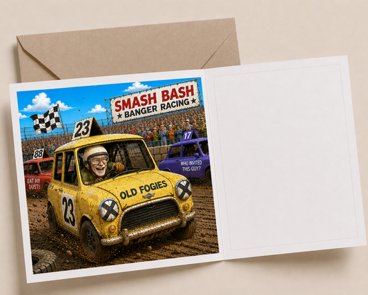Car Scrapping - "The Old Fogies" Funny Greeting Card
