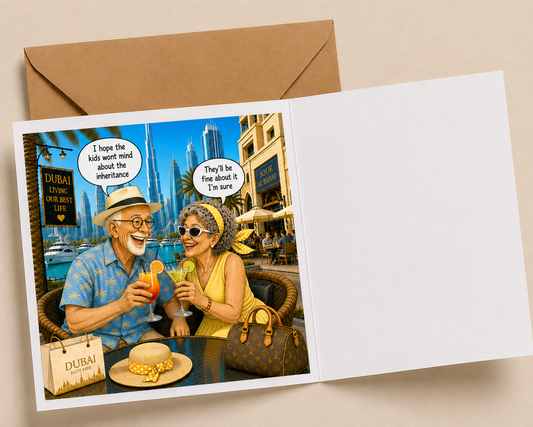 Dubai - "The Old Fogies" Funny Greeting Card