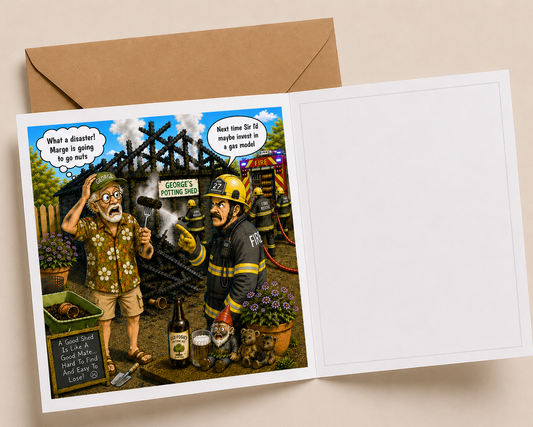 BBQ - "The Old Fogies" Funny Greeting Card