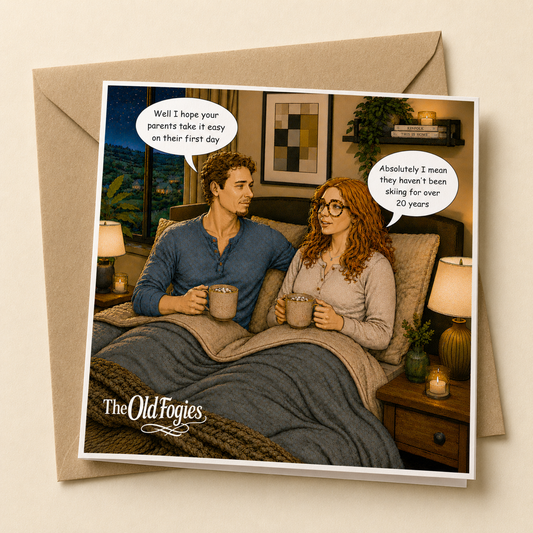 Skiing - "The Old Fogies" Funny Greeting Card