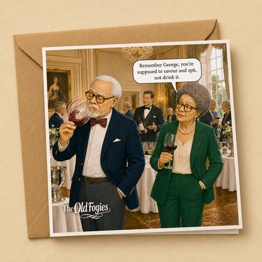Wine Tasting - "The Old Fogies" Funny Greeting Card