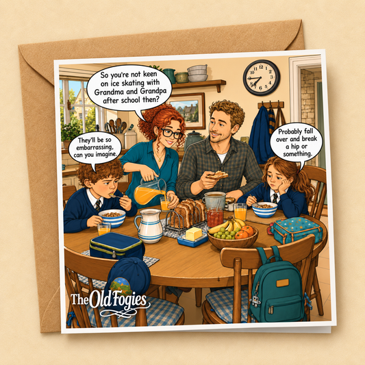 Ice Rink - "The Old Fogies" Funny Greeting Card