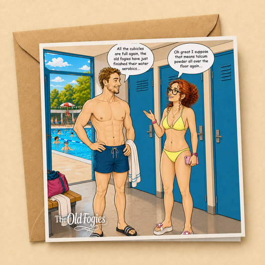 Water Aerobics - "The Old Fogies" Funny Greeting Card