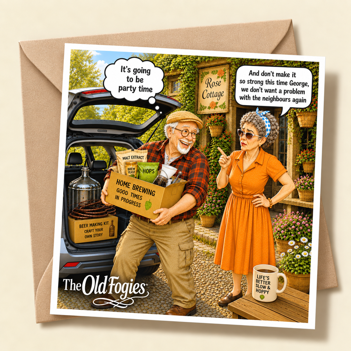 Home  Brewing - "The Old Fogies" Funny Greeting Card