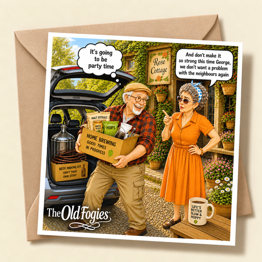 Home  Brewing - "The Old Fogies" Funny Greeting Card