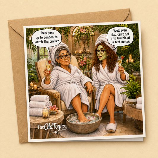 Test Match - "The Old Fogies" Funny Greeting Card