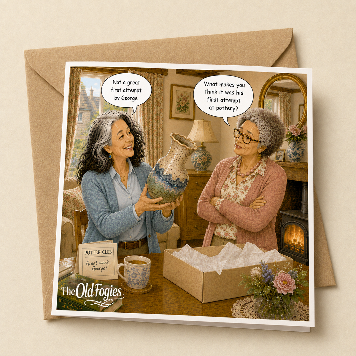 Pottery Classes   - "The Old Fogies" Funny Greeting Card