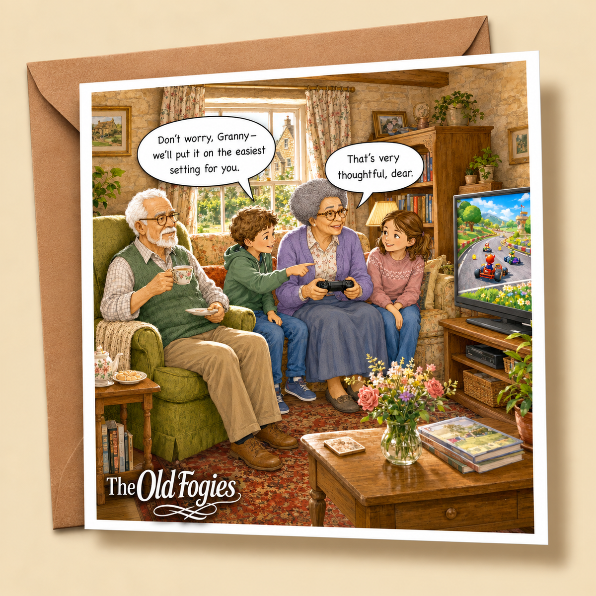 Grannie Gaming - "The Old Fogies" Funny Greeting Card