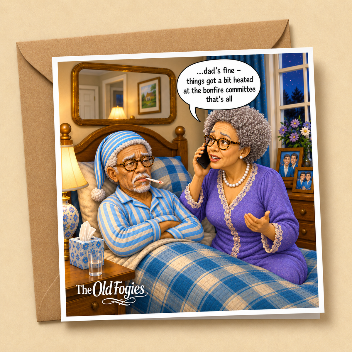 Guy Fawkes Night - 'The Old Fogies' Funny Greeting Card