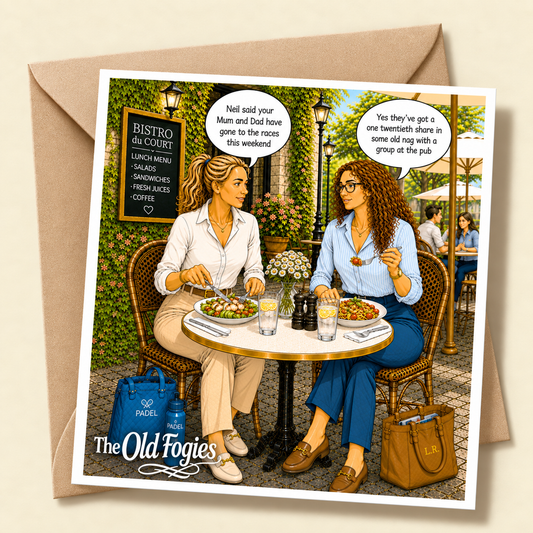 Gone to the races  - "The Old Fogies" Funny Greeting Card