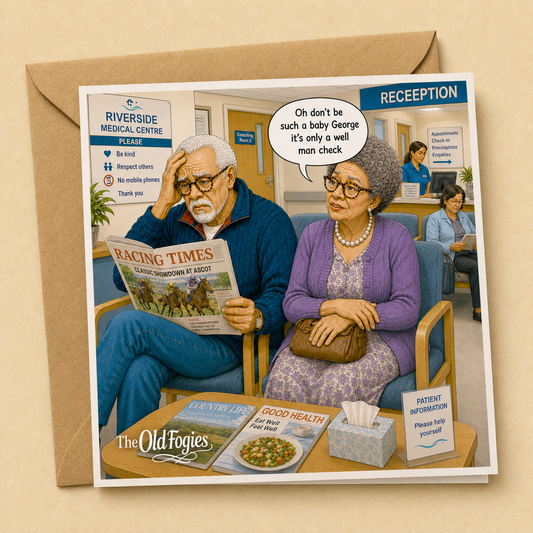 Well Man Check  - "The Old Fogies" Funny Greeting Card