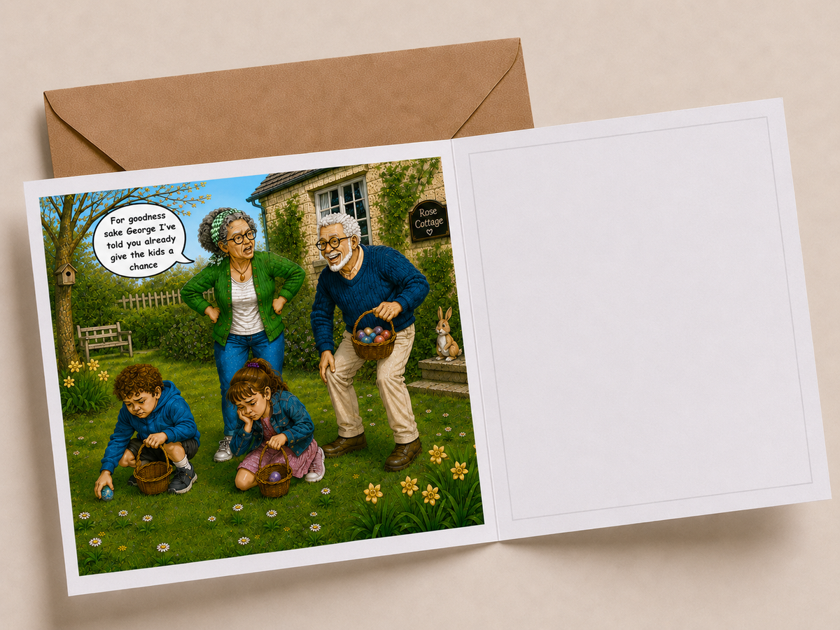 Easter Egg Hunt - "The Old Fogies" Funny Greeting Card