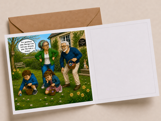 Easter Egg Hunt - "The Old Fogies" Funny Greeting Card