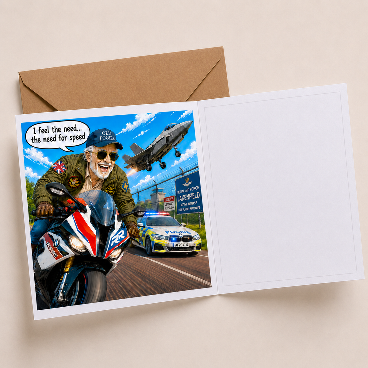 Plane Spotting - "The Old Fogies" Funny Greeting Card