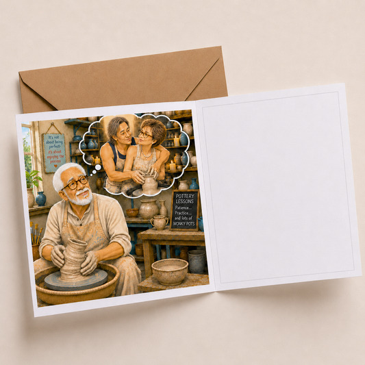 Pottery Classes   - "The Old Fogies" Funny Greeting Card