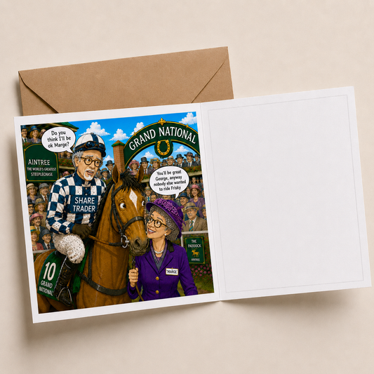Gone to the races  - "The Old Fogies" Funny Greeting Card