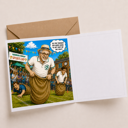 School Sports Day - "The Old Fogies" Funny Greeting Card