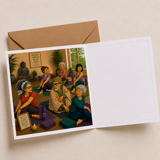 Yoga Classes - "The Old Fogies" Funny Greeting Card