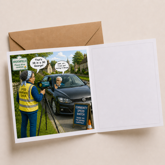 Speed Awareness - "The Old Fogies" Funny Greeting Card