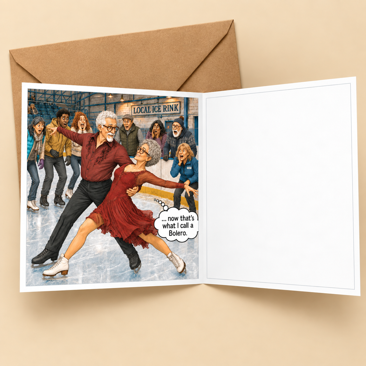 Ice Rink - "The Old Fogies" Funny Greeting Card