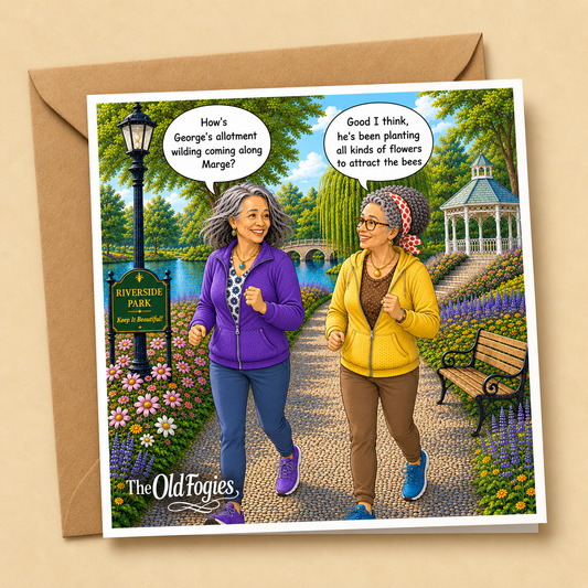 Bees Nurturing - "The Old Fogies" Funny Greeting Card