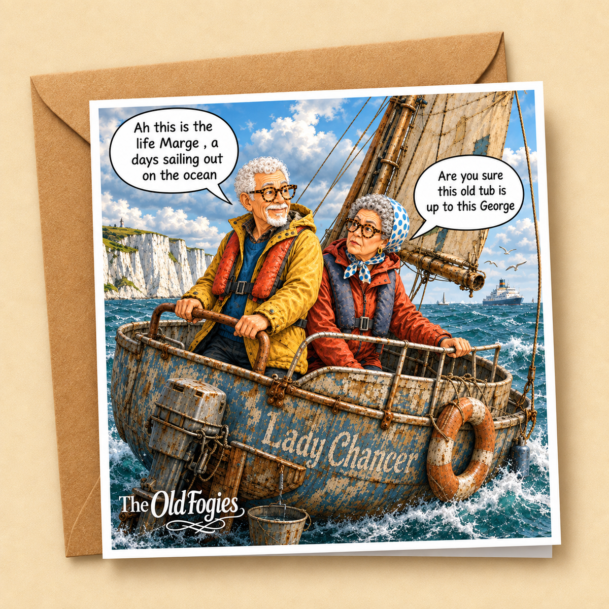 Sailing - "The Old Fogies" Funny Greeting Card