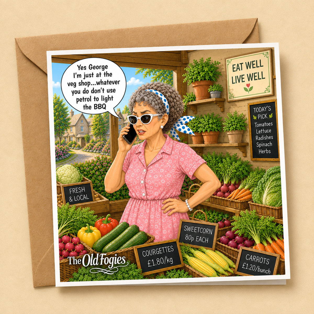 BBQ - "The Old Fogies" Funny Greeting Card