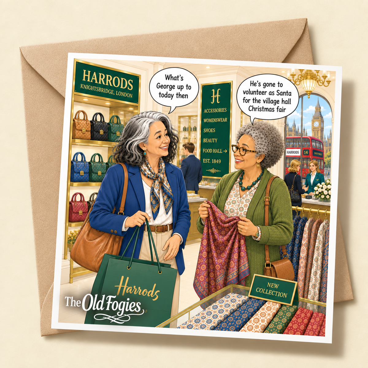 Christmas Grotto - "The Old Fogies" Funny Greeting Card