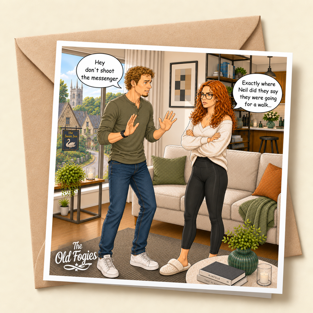Gone for a walk - "The Old Fogies" Funny Greeting Card
