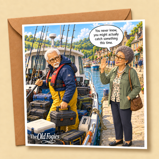 Fishing Trip - "The Old Fogies" Funny Greeting Card