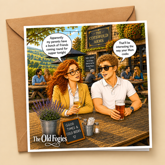 Dinner Party - "The Old Fogies" Funny Greeting Card