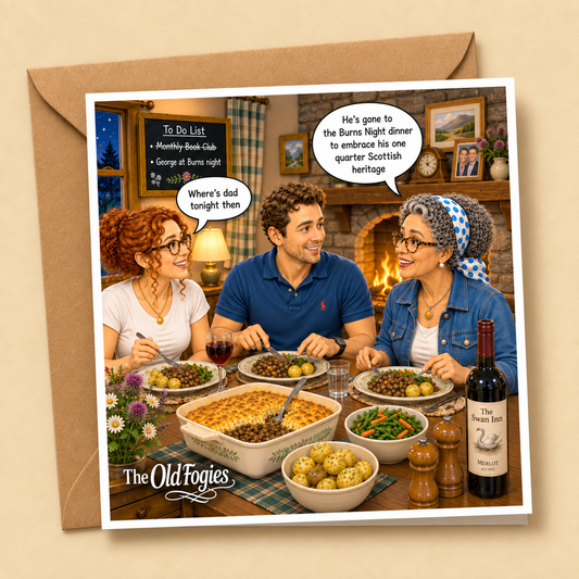 Burns Night - "The Old Fogies" Funny Greeting Card