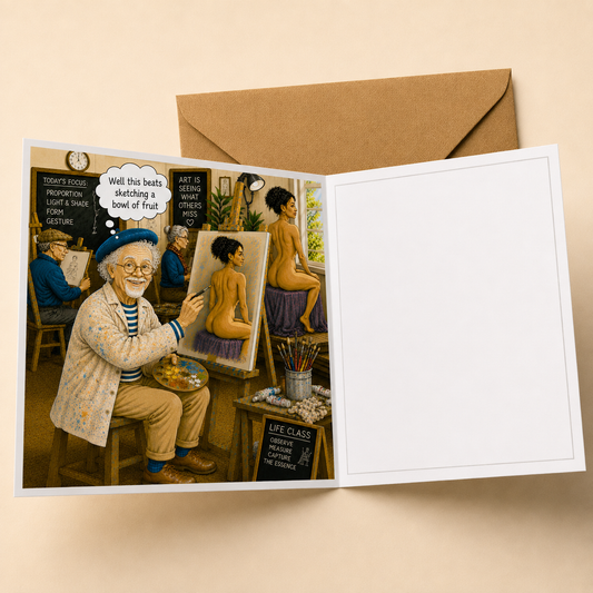 Art Classes - "The Old Fogies" Funny Greeting Card