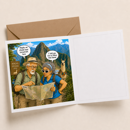 Gone for a walk - "The Old Fogies" Funny Greeting Card