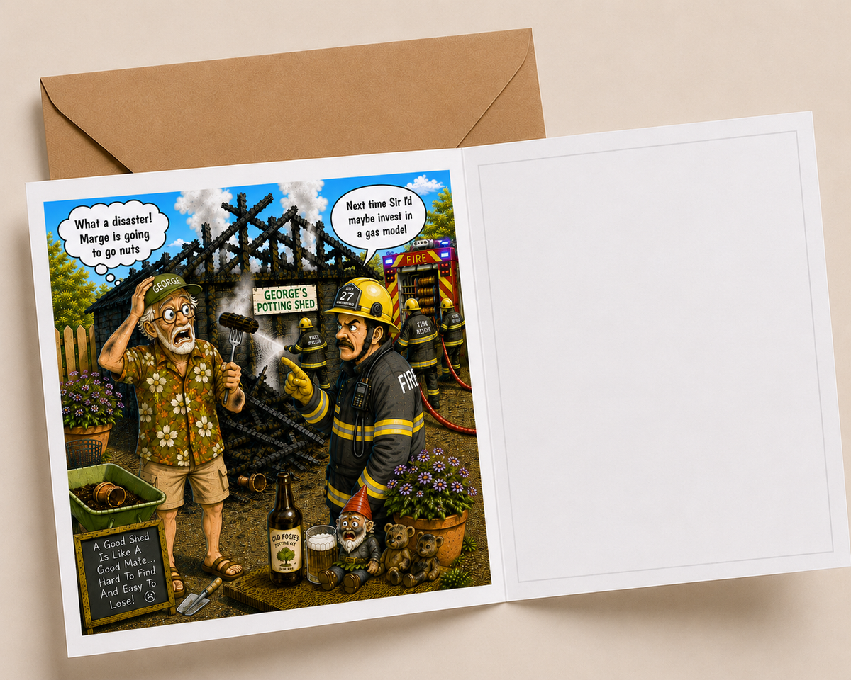 BBQ - "The Old Fogies" Funny Greeting Card
