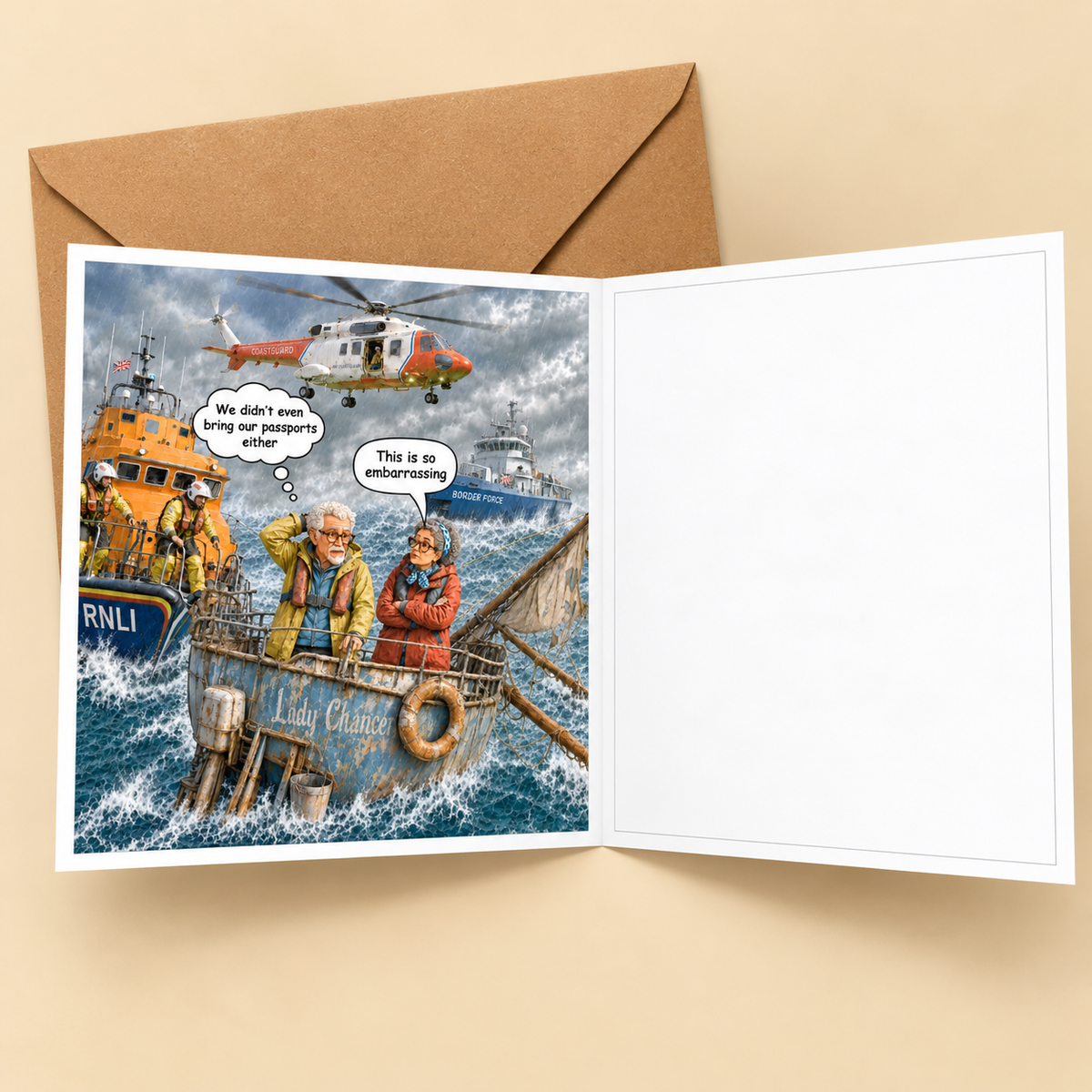 Sailing - "The Old Fogies" Funny Greeting Card