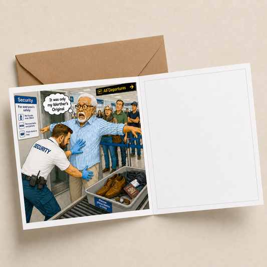 Airport Security - "The Old Fogies" Funny Greeting Card