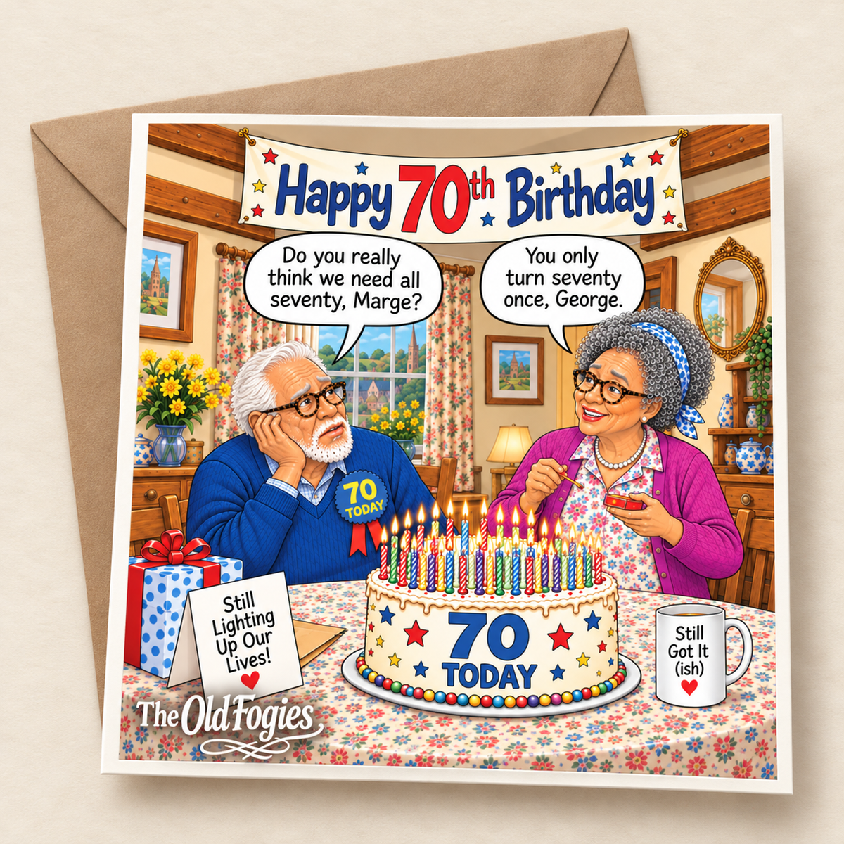70th Birthday - "The Old Fogies" Funny Greeting Card