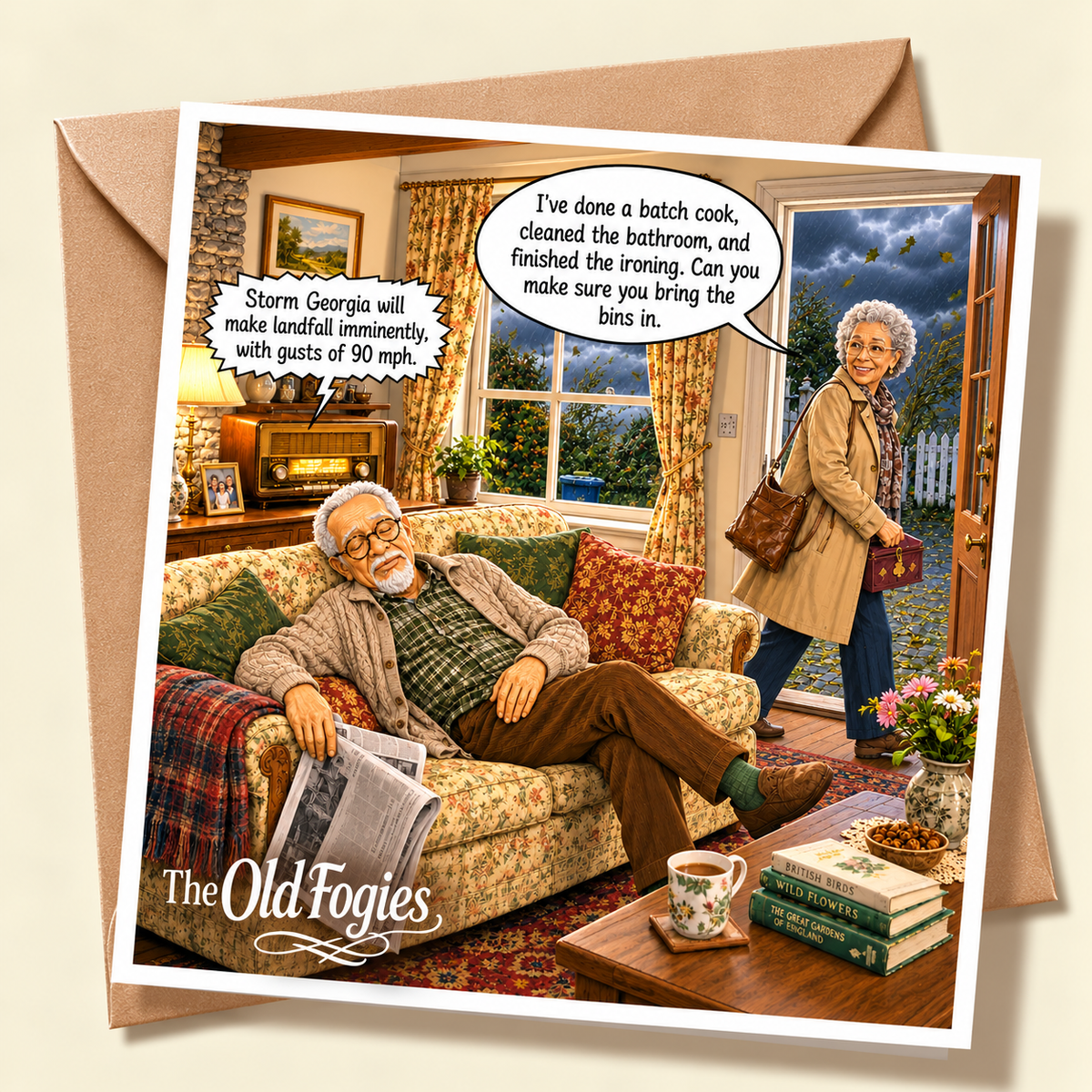 Storm Warning - "The Old Fogies" Funny Greeting Card