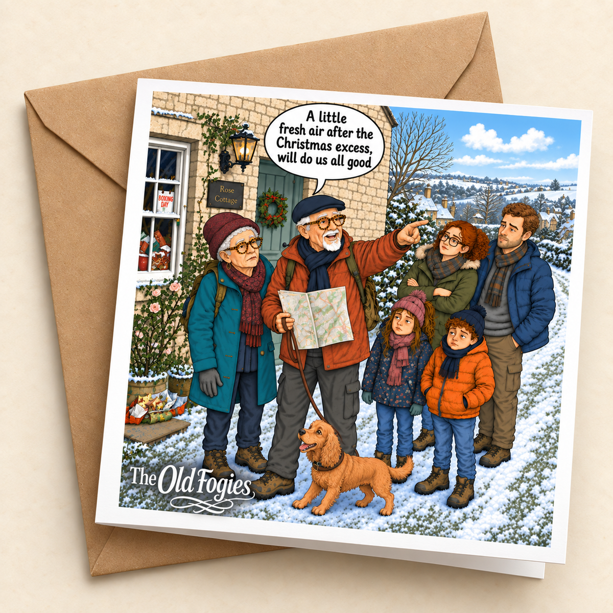 Boxing Day Walk - "The Old Fogies" Funny Greeting Card