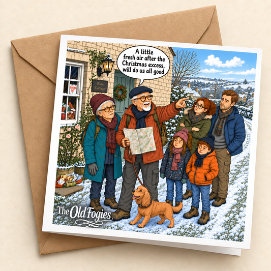 Boxing Day Walk - "The Old Fogies" Funny Greeting Card