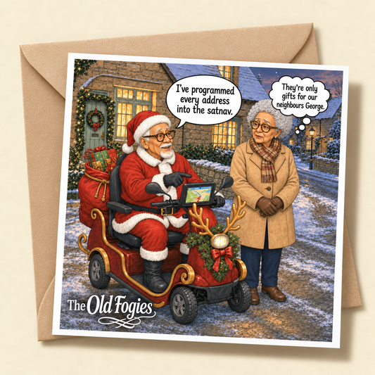 Christmas Present Delivery  - "The Old Fogies" Funny Greeting Card