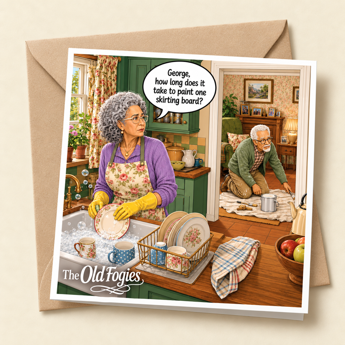 Decorating - "The Old Fogies" Funny Greeting Card