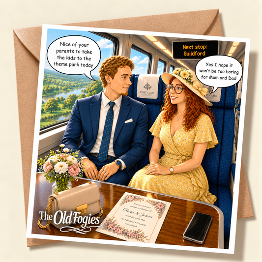 Theme Park- "The Old Fogies" Funny Greeting Card