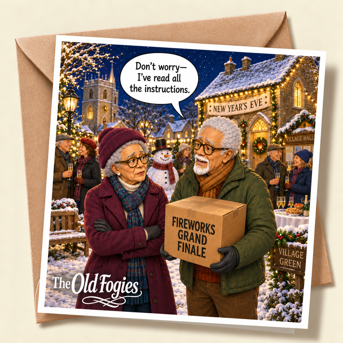 New Year's Eve Party - "The Old Fogies" Funny Greeting Card