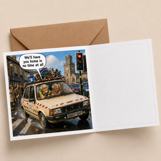 Patient Transfer "The Old Fogies" Funny Greeting Card