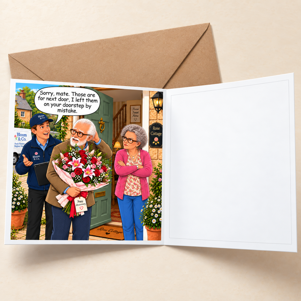 Anniversary Flowers - "The Old Fogies" Funny Greeting Card