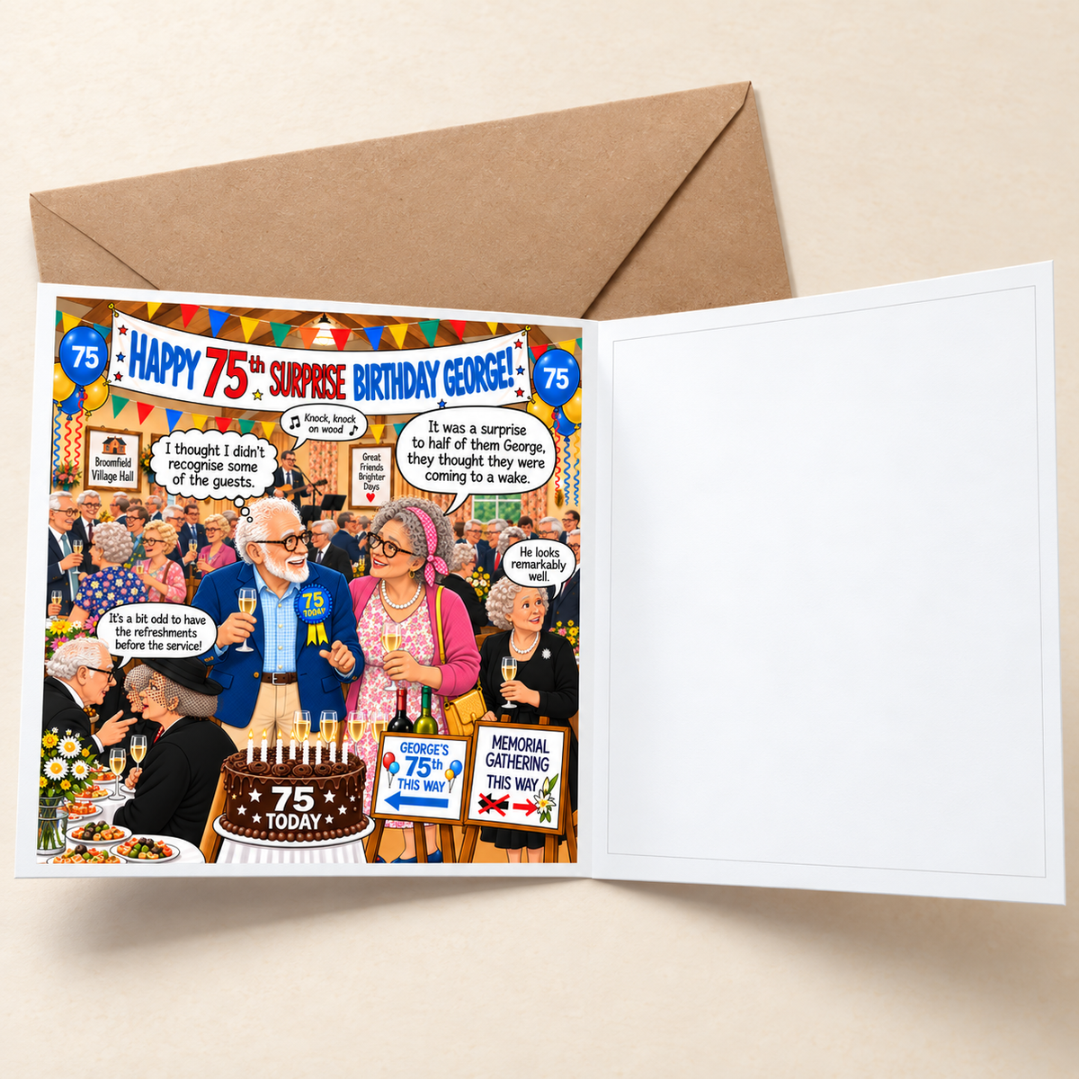 75th Surprise Birthday - "The Old Fogies" Funny Greeting Card